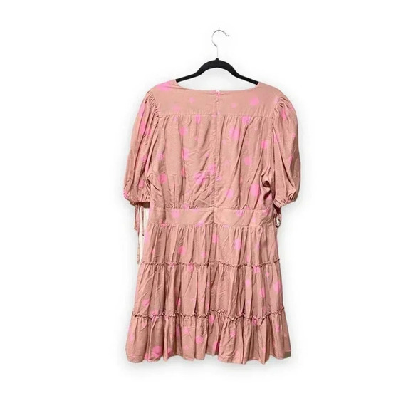 NWT Ted Baker London Stefina Pastel Brown/Pink Polka Dot Tiered Mini Dress 6 - Picture 12 of 16